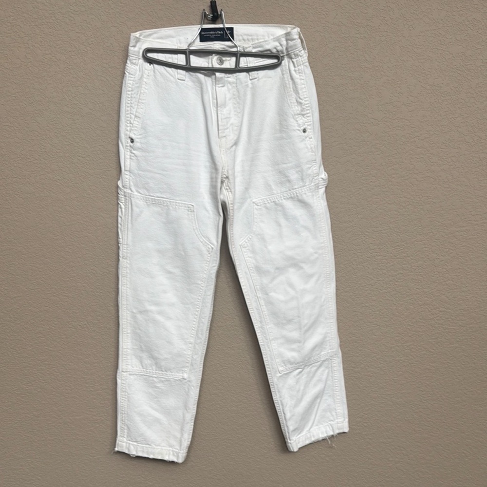 Abercrombie & Fitch White Rigid Denim Carpenter Pants – 28W x 30L
